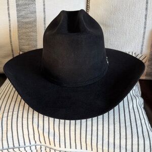 Vintage Black Cowboy Hat 7x Beaver Quality “The Roundup” Size 7-3/8
